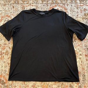 Tencel Almost Mock-neck Short Sleeve Top